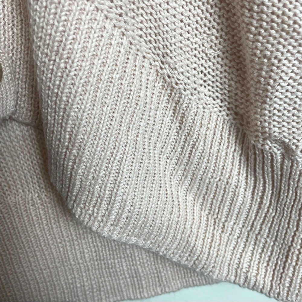 American Eagle Pink Color Block V-Neck Sweater - Picture 8 of 12